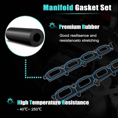 AUCERAMIC Intake Manifold Gasket Set Fit for Ford Expedition 05-12, F-150 04-10, F-250 F-350 Super Duty 05-10;for Lincoln Mark LT 06-08,Navigator 05-12# MS96696, IMSGM21202 in Saudi Arabia