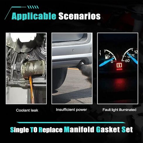AUCERAMIC Intake Manifold Gasket Set Fit for Ford Expedition 05-12, F-150 04-10, F-250 F-350 Super Duty 05-10;for Lincoln Mark LT 06-08,Navigator 05-12# MS96696, IMSGM21202 in Saudi Arabia