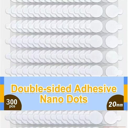 300Pcs Double Sided Adhesive Sticky Dots, Glue Clear Dots, Removable Mounting Putty Stick Tack Poster Putty, Adhesive Dots for Acoustic Soundproofing Foam Panels, Wall Hanging, Decoration in Saudi Arabia