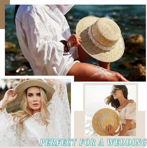 Bride Sun Hat Wide Brim Straw Floppy Beach Hat for Bachelorette Party Wedding Bridal Shower Decoration, Bride to Be Gift Yellow in Kuwait