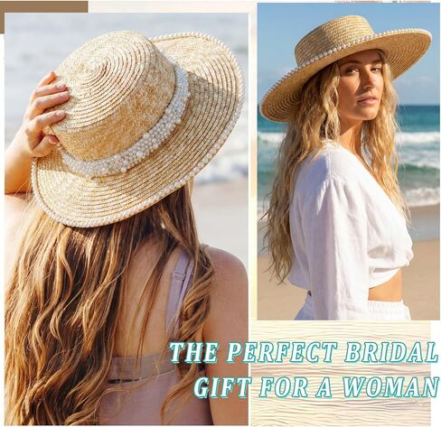 Bride Sun Hat Wide Brim Straw Floppy Beach Hat for Bachelorette Party Wedding Bridal Shower Decoration, Bride to Be Gift Yellow in Kuwait
