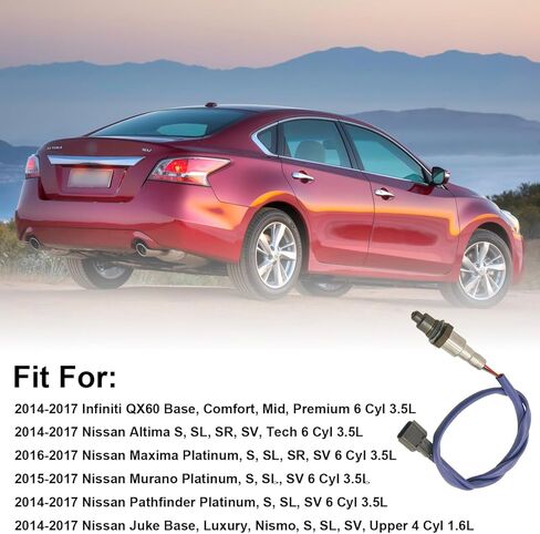 Oxygen Sensor Downstream O2 Sensor Fit for 2014 2015 2016 2017 Infiniti QX60, for Nissan Juke Altima Maxima Murano Pathfinder, Oxygen O2 Sensor Replace OE# 226A0-4LA1A in Saudi Arabia