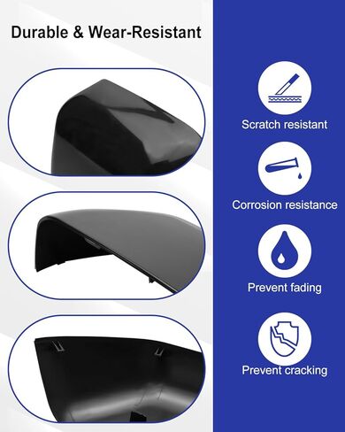 Rear View Mirror Cover Caps Fit for Ford F250 F350 F450 F550 Super Duty Towing Mirror 2017-2024, Left & Right Side Mirror Cover Trim Replace HC3Z-17D743-AA HC3Z17D743AA, Black in Saudi Arabia