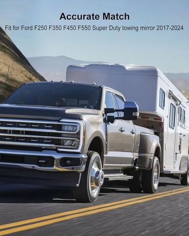Rear View Mirror Cover Caps Fit for Ford F250 F350 F450 F550 Super Duty Towing Mirror 2017-2024, Left & Right Side Mirror Cover Trim Replace HC3Z-17D743-AA HC3Z17D743AA, Black in Saudi Arabia