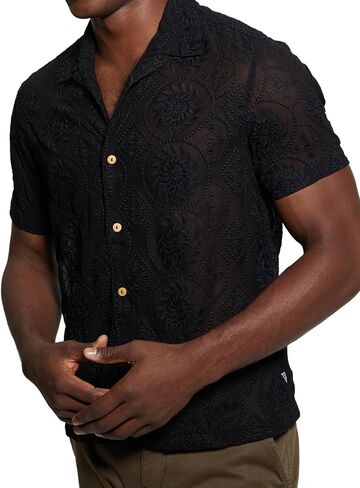 GUESS Men's Emory Embroidery Shirt in Saudi Arabia
