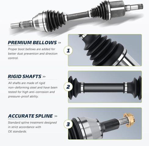 محور السيرة الذاتية للسائق الأمامي والراكب ومحور محمل العجلة متوافق مع 2013 2014 2015 شيفروليه ماليبو، 2014 2015 2016 بويك ريجال، 2010 2011 2012 2013 2014 2015 2016 بويك لاكروس، 4 قطع in Kuwait