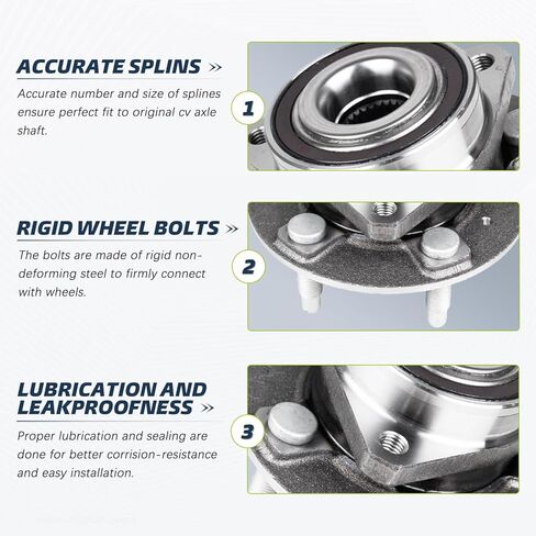 محور السيرة الذاتية للسائق الأمامي والراكب ومحور محمل العجلة متوافق مع 2013 2014 2015 شيفروليه ماليبو، 2014 2015 2016 بويك ريجال، 2010 2011 2012 2013 2014 2015 2016 بويك لاكروس، 4 قطع in Kuwait