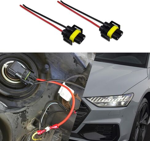2PCS H11 H9 H8 880 881 Female Nylon Adapter Wiring Harness Sockets Wire, 9005 9006 Pigtail Sockets Harness Replacement Part for Headlights or Fog Lights in Saudi Arabia