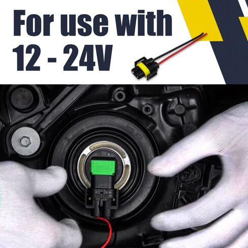 2PCS H11 H9 H8 880 881 Female Nylon Adapter Wiring Harness Sockets Wire, 9005 9006 Pigtail Sockets Harness Replacement Part for Headlights or Fog Lights in Saudi Arabia