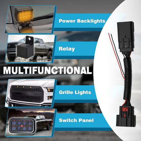 Parking Light Adapter LED Headlight Plug n Play Harness Fit For 2019+ Ram 2500 3500 w/Halogen Headlight Only, w/LED Reflector Headlight Only Power For Grille Lights Backlights Switch Panel Wiring in Kuwait