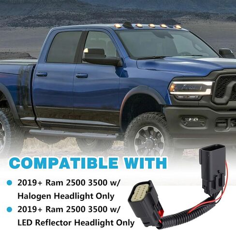Parking Light Adapter LED Headlight Plug n Play Harness Fit For 2019+ Ram 2500 3500 w/Halogen Headlight Only, w/LED Reflector Headlight Only Power For Grille Lights Backlights Switch Panel Wiring in Kuwait
