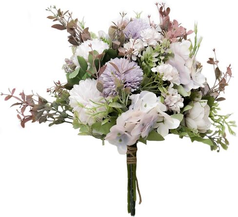 مجموعة صندوق زهور الحرير زهور صناعية، 14 رأسًا من الورود الحريرية ذات الملمس الحقيقي ذات الجذع الطويل في فرعين لديكور المنزل القطع المركزية لديكور الزفاف وحفلات الزفاف (أبيض عاجي*) in Kuwait