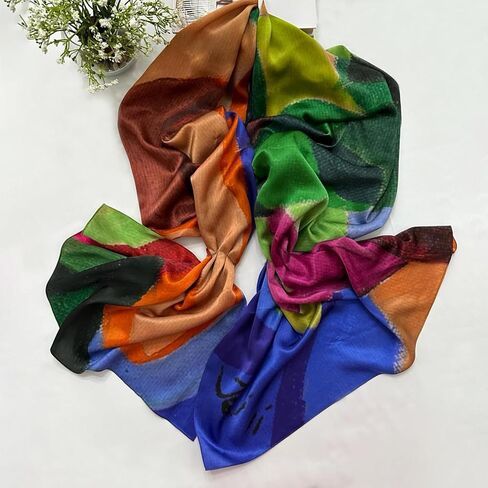 Designs By Teri Silk Head Scarf for Women, Thin and Lightweight Hair Scarf, Satin Silk Purse Scarf for Handbags in Saudi Arabia