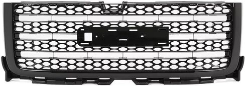 مناسبة لشبكة المصد الأمامي لـ 2011-2014 Chevy Silverado & GMC Sierra 2500/3500 HD - شبكة حماية من الصدمات البلاستيكية السوداء المتينة مع استبدال الشعار (رقم الجزء: 20966057) in Saudi Arabia