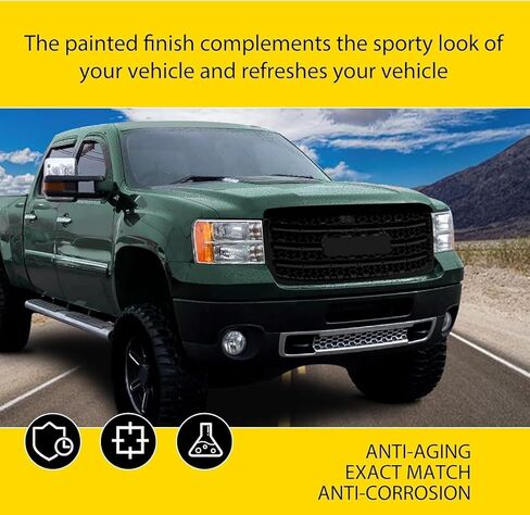 مناسبة لشبكة المصد الأمامي لـ 2011-2014 Chevy Silverado & GMC Sierra 2500/3500 HD - شبكة حماية من الصدمات البلاستيكية السوداء المتينة مع استبدال الشعار (رقم الجزء: 20966057) in Saudi Arabia