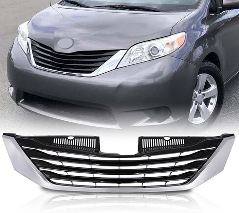 مجموعة شبكة مصد الشواية الأمامية من KARPAL متوافقة مع شاحنة الركاب الصغيرة Toyota Sienna LE 2011 2012 2013، بديلة لـ TO1200334 5310108080 in Saudi Arabia