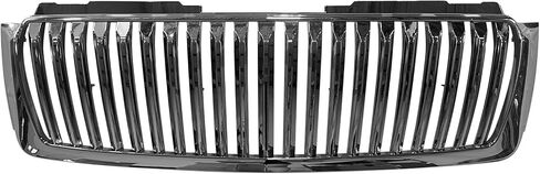 استبدال شبكة المصد الأمامي، متوافق مع 2007-2008 Chevy Tahoe & Avalanche & Suburban 1500 2500، مجموعة الشواية الأمامية من الكروم ABS ذات النمط العمودي، قطعة واحدة in Kuwait