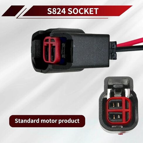 2 PCS Car Fuel Injector Connector, EV6 EV14 Low-frequency Leaded Multi-Functional Wire Pigtail Connector, Replacement Modification Accessories, Compatible with Most Car Models (Black) in Kuwait