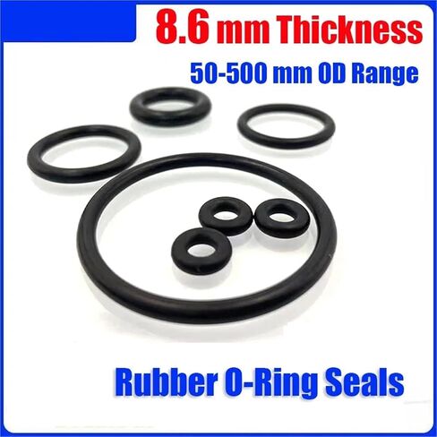 Rubber O-Ring Seals 8.6mm Wire Diameter x 50-500mm OD, Resistance to(OD 55mm 5Pcs) in Kuwait