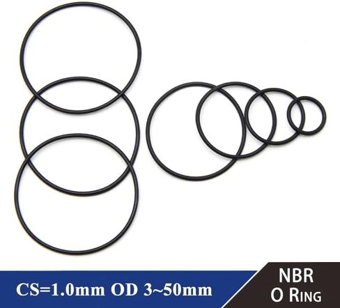 50Pcs NBR O Ring Seal Gasket Thickness CS 1mm OD 3~80mm Nitrile Butadiene Rubber Spacer Oil Resistance Washer Round Shape Black(OD 80mm ID 78mm) in Saudi Arabia