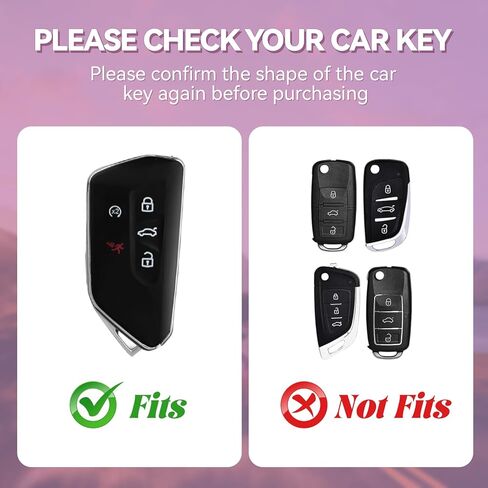 غطاء مفتاح جلدي ناعم من مادة TPU والجلد، متوافق مع VW Volkswagen Atlas ID.3 ID.4 Golf 8 GTI R Seat Leon MK4 2020-2026، واقي مفتاح السيارة مع سلسلة مفاتيح (بني، 5 أزرار) in Kuwait