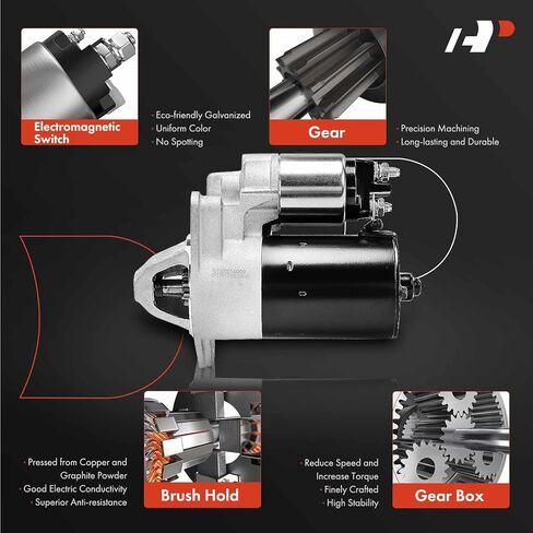 A-Premium Starter Motor Compatible with Dodge Neon 2003-2005, SX 2.0 2003-2004, 2.0L, 12V 1.1KW 8-Teeth Clockwise, Replace# 0001107432 in Saudi Arabia