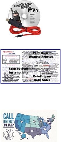 حزمة ملحقات Yaesu FT-60R - - برامج/كابل برمجة - دليل أنيق وأدلة هام ™ حزمة بطاقة الجيب المرجعية! in Kuwait