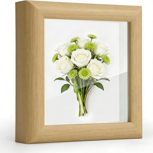 4x4 Shadow Box Picture Frame Real Glass Front , Small Shadow Box Frame Display Mini Memories, 3D Keepsakes, Badges, Medals, Tickets, Photos Collectibles & Art - Perfect for Wall or Tabletop Decor in Saudi Arabia
