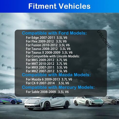 Upgraded Fuel Injectors 0280158091 Compatible with Ford Edge 2007-2011,for Lincoln MKS 2009-2012，for MKT 2010 2011 2012，for MKX 2007 2008 2009 2010 2011 3.5L/3.7L Models Set of 6 Injectors in Kuwait