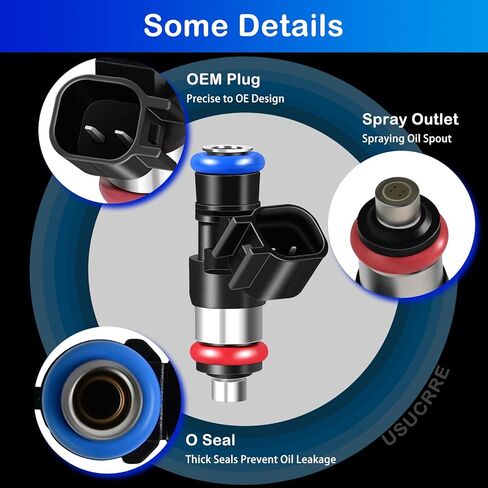 Upgraded Fuel Injectors 0280158091 Compatible with Ford Edge 2007-2011,for Lincoln MKS 2009-2012，for MKT 2010 2011 2012，for MKX 2007 2008 2009 2010 2011 3.5L/3.7L Models Set of 6 Injectors in Kuwait