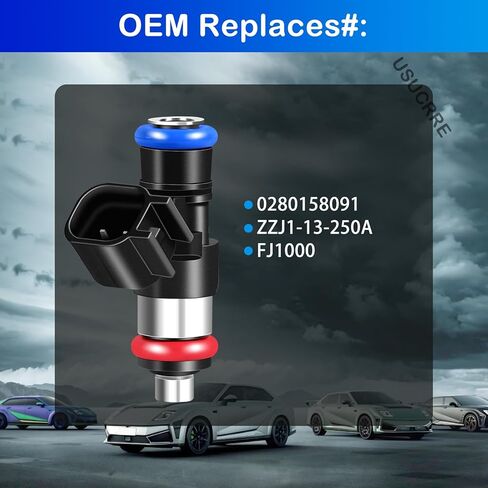 Upgraded Fuel Injectors 0280158091 Compatible with Ford Edge 2007-2011,for Lincoln MKS 2009-2012，for MKT 2010 2011 2012，for MKX 2007 2008 2009 2010 2011 3.5L/3.7L Models Set of 6 Injectors in Kuwait