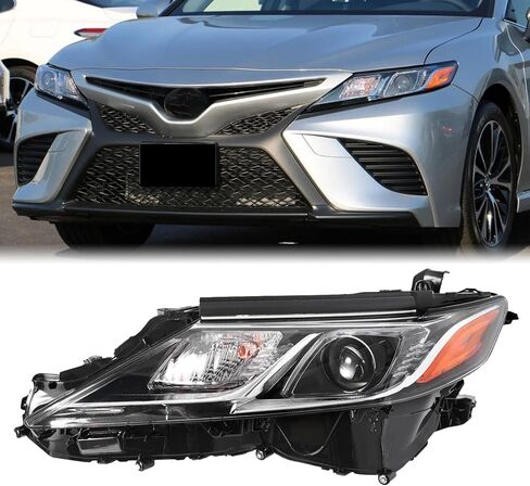 مصباح أمامي لجهاز العرض LED متوافق مع 2018 2019 2020 2021 2022 Toyota Camry L LE SE DOT/SAE-استبدال معتمد لـ TO2502255 (جانب السائق الأيسر) in Saudi Arabia