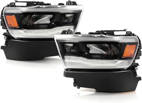 Pair Driver Passenger Side Headlight Assembly Compatible with 2019-2023 Ram 1500 w/DRL Front Left Right HeadLamp CH2502320 CH2502321 CH2503320 CH2503321 W/O Harness in Kuwait