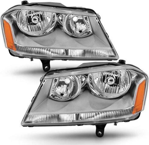 ACANII - For 2008-2014 Dodge Avenger Chrome Housing Headlights Headlamps Replacement Pair Set Driver + Passenger Side in Saudi Arabia