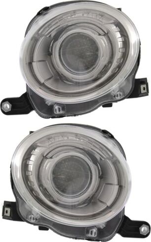 Garage-Pro Headlight Assembly Pair For Fiat 500 2012-2019, Driver and Passenger Side, Halogen With Bulb(s), Replaces# 5182428AE 5182429AE in Saudi Arabia