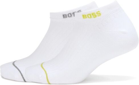 BOSS Men's 2-pack Ankle Logo Ribbed Socks in Kuwait