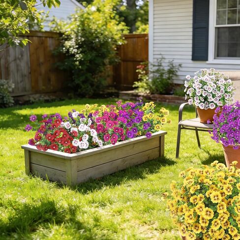 24 Bundles Artificial Flowers for Outdoors Fake Silk Flowers UV Resistant Faux Plants Eucalyptus for Spring Summer Decoration Planters Table Vase Garden Yard Porch Window Home, Multicolor in Saudi Arabia