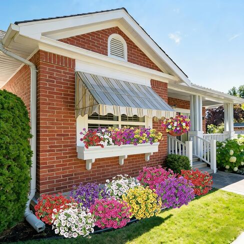 24 Bundles Artificial Flowers for Outdoors Fake Silk Flowers UV Resistant Faux Plants Eucalyptus for Spring Summer Decoration Planters Table Vase Garden Yard Porch Window Home, Multicolor in Saudi Arabia