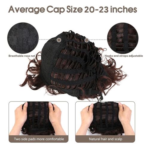 Brown Curly Wig Men 70s 80s Short Fluffy Afro Wig Heat Resistant Synthetic Hair for Halloween Party Costume Daily Use (Brown) in Kuwait