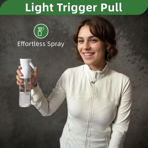 Continuous Spray Bottle – Patented Superior Ultra-Fine Mist Sprayer for Hair Styling, Plants & Cleaning, Durable 360° Leak-Proof BPA-Free Refillable Mister, White 300 ml / 10 oz in Saudi Arabia