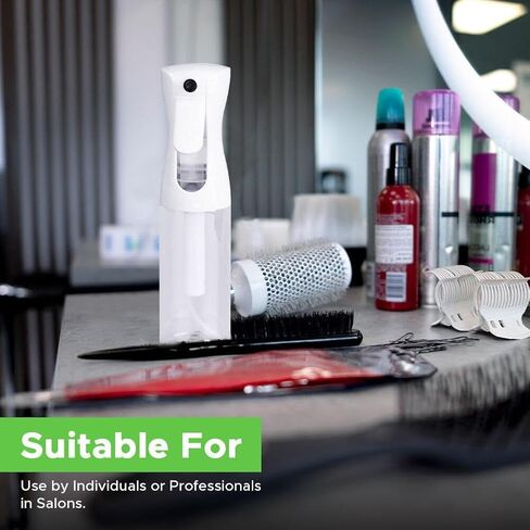 زجاجة رذاذ مستمرة للشعر من فيجور باث - رذاذ فاين ميستر لتصفيف الشعر والتنظيف والنباتات والحيوانات الأليفة والحلاقين والصالونات وتطبيقات الزيوت العطرية (300 مل/10.1 أونصة) شفافة، عبوتان in Kuwait