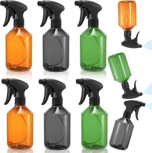 Bekith 6 Pack 360° Plastic Spray Bottles, 17oz/510ml Empty Refillable Containers, Upside Down Fine Mist Spray Bottle with Adjustable Nozzle for Cleaning, Cooking, Hair, Plant in Saudi Arabia
