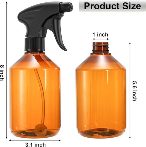 Bekith 6 Pack 360° Plastic Spray Bottles, 17oz/510ml Empty Refillable Containers, Upside Down Fine Mist Spray Bottle with Adjustable Nozzle for Cleaning, Cooking, Hair, Plant in Saudi Arabia