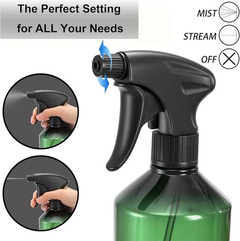 Bekith 6 Pack 360° Plastic Spray Bottles, 17oz/510ml Empty Refillable Containers, Upside Down Fine Mist Spray Bottle with Adjustable Nozzle for Cleaning, Cooking, Hair, Plant in Saudi Arabia