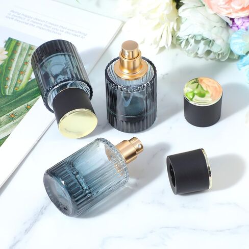 12 قطعة 30 مل زجاجات عطر كولونيا فارغة قابلة لإعادة الملء للسفر، زجاجات رذاذ عطر فارغة أنيقة للرجال والنساء، مجموعة حاوية عطر محمولة (أسود) in Kuwait