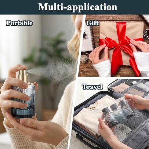 12 قطعة 30 مل زجاجات عطر كولونيا فارغة قابلة لإعادة الملء للسفر، زجاجات رذاذ عطر فارغة أنيقة للرجال والنساء، مجموعة حاوية عطر محمولة (أسود) in Kuwait
