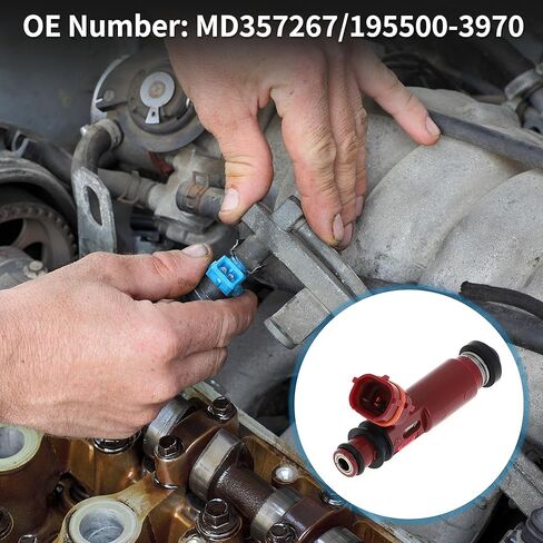 Fuel Injector for Mitsubishi Montero 3.5 2001-2002 Flow Match No.MD357267/195500-3970 Fuel Nozzle Wine Red 6 Pcs Automotive Parts in Saudi Arabia