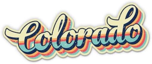 Squiddy Colorado Retro Ski Style - Vinyl Sticker for Car, Laptop, Notebook (5" Wide) in Kuwait