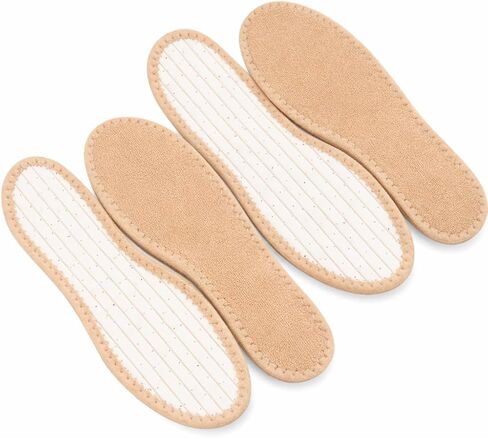 Happystep Cotton Terry Cloth Insoles, Barefoot Shoe Inserts, Sweat Absorption, Odor Control, Moisture-Wicking, Washable and Reusable, Zero Drop Shoe Insoles, 2 Pairs of in Tan (Women Size 9) in Kuwait