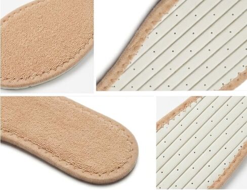 Happystep Cotton Terry Cloth Insoles, Barefoot Shoe Inserts, Sweat Absorption, Odor Control, Moisture-Wicking, Washable and Reusable, Zero Drop Shoe Insoles, 2 Pairs of in Tan (Women Size 9) in Kuwait